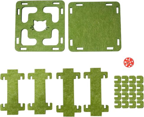 Cat Puzzle Toy, Soft Felt Intelligence Mind Game Track Balls Interactive Kitten Toy Puzzle Box for Indoor Cats, Easy to Assemble [Pink] in Kuwait