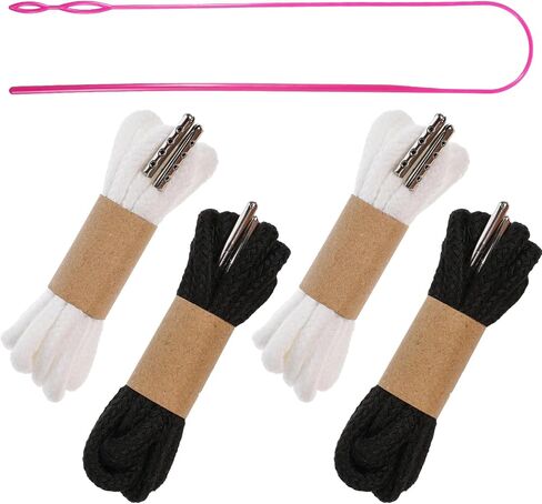 Molain 4pcs استبدال الحبل الرباط مع سهلة الخيط للرواط العرق ، استبدال سلسلة هوديي 53 بوصة ، ارسم سلاسل لسراويل سروال سروال معاطف المعاطف (أسود ، أبيض) in Kuwait