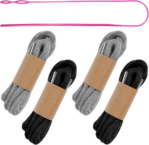 Molain 4pcs استبدال الحبل الرباط مع سهلة الخيط للرواط العرق ، استبدال سلسلة هوديي 53 بوصة ، ارسم سلاسل لسراويل سروال سروال معاطف المعاطف (أسود ، أبيض) in Kuwait
