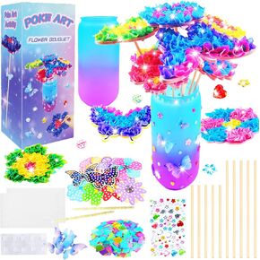 FJBICODA POKE ART FLOWER BOUKET KIT - الفنون والحرف اليدوية للفتيات الذين تتراوح أعمارهم بين 5-12