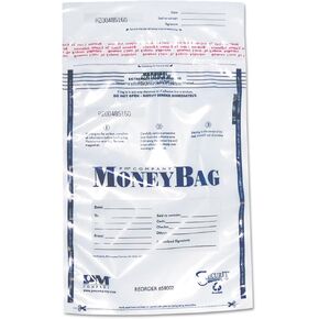 PM Company Securit 58002 Tamper-Evident Deposit Bags, 9 x 12, Plastic, Clear, 100 per Pack