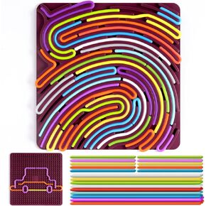Sensory Activity Board - Large Double-Sided Silicone Fidget Toy, Calming Quiet Toy for Anxiety, Autism & ADHD, Stress Relief for 3+ Kids,Toddlers,Adults,Silent Activities for Airplane & Car Travel