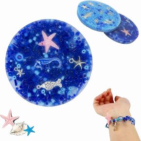 Picky Pad,Skin Picking Fidget Toys Digging Peeling Facial Scratching Silicone Sensory Toys for Skin Pickers Dermatillomania Fidget Toys Relax Anxiety Toy for Kids Adults with DIY Ocean-Style Bracelet