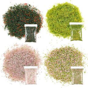 4 Packs Realistic Miniature Leaves for DIY Model Railway Fairy Garden Architecture Tree Powder for Crafts Diorama Supplies Miniature Basing Material