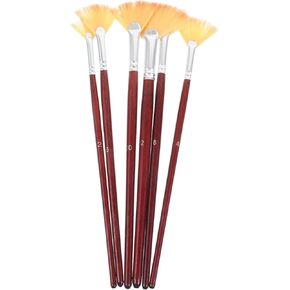 Gadpiparty 6Pcs Multi Function Flat Designed Fan Brushes for Watercolor Painting Bristles for Artists DIY Projects and Creative