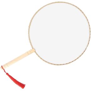 MINAOLULUS Blank DIY Painting Fan Drawing Fan with Wooden Handle Handmade Art Painting Accessory for Creative Projects Embroidery Crafting Transparent Design