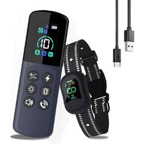 Dog Shock Collar with Remote Calling for Large Medium Small Dogs, Rechargeable Smart Bark Collar, Anti Barking Training Collar with 4 Adjustable Sensitivity Beep Vibration