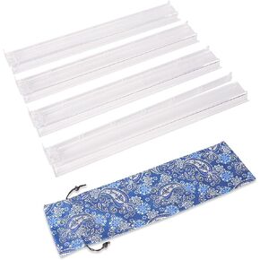Mahjong All-in-One Tile Rack & Pusher with Bag, Clear Acrylic Mahjong Combo, Modern American Majiang, Set of 4, White