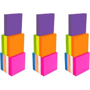 3 Packs Sticky Notes 2 x 2 in, Bright Colors, Colorful Small Sticky Notes Self-Stick Note Pads for Book Office School Supplies, 100 Sheets/Pad, 8 Pads/Pack, 24 Pads, 2400 Sheets Total, 4A 2028-Nx3