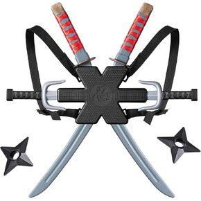 Ninja Swords for Kids - Ninja Weapons Backpack Toy Set with Kids Ninja Swords and Holder, Ninja SAIS, Shuriken Toss, Ninja Costume Accessories for Dress-Up, Cosplay & Role Play Parties