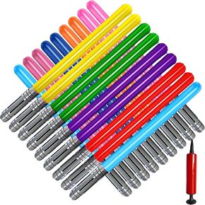 18 Pcs Inflatable Light Sabers - 5 Vibrant Colors, 35 Inch Inflatable Lightsaber Swords Toys with Air Pump - Perfect for Party Favor, Halloween, Role Play & Kids’ Costume Accessories