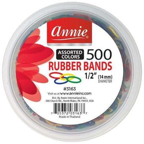 Annie Assorted Color Rubber Bands 500 Count 3163