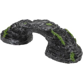 POPETPOP Reptile Basking Rock Platform for Turtle Tanks Compact Climbing Ramp and Hideaway Cave Elegant Aquarium Decor for Turtles Geckos and Reptiles Easy to Clean Resin Design