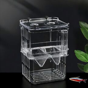 Aquarium Fish Breeder Box Hatchery Incubator,Multi-Functional Acrylic Breeder Isolation Box Hatching Incubator Box for Fish Fry Betta Fish Shrimp and Little Turtle