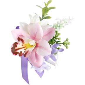 Artificial Silk Flower with Pin Clip Realistic Flower Decoration Set for Elegant Wedding Corsage and Wrist Flower