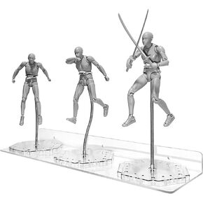 3 Pack Metal Action Figure Stand,Acrylic Floating with Snake Tube Bracket Action Figure Wall Shelf,Action Figure Display Holder Stand Base Compatible with HG RG SD SHF Gundam 1/144 Toy