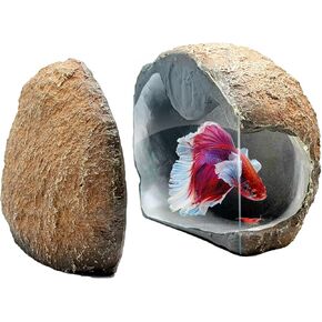 CTWPETS MAGNECT BETTA FISH ROCK HIDE ، DECORIUM DERICAR
