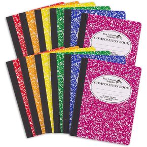 Blue Summit Composition Notebook Wide Ruled, Assorted Color Wide Ruled Composition Notebook, Marble, 100 Sheets per Book, Bulk 12 Pack