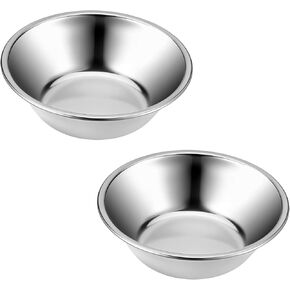 2 Pack 5.5" Metal Cat and Dog Small Bowls Stainless Steel Pet Bowls Set, Replacement Dog Food Bowl for Food and Water for Medium Small Dogs, Elevated Stand, Kitten, Puppy