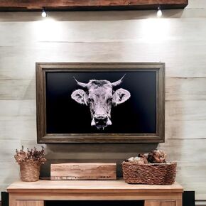 TV frame for Samsung The Frame TV, fits 32, 43, and 50 inch TVS. Rustic Dark Stain (not for use with other models) Handmade wood ornate TV Frame (32 INCH SAMSUNG THE FRAME TV)