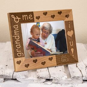 Personalized Grandma & Me Picture Frame, Includes Granddaughter Grandson Name, Gift Box, Thoughtful Christmas Gift For Grandmother