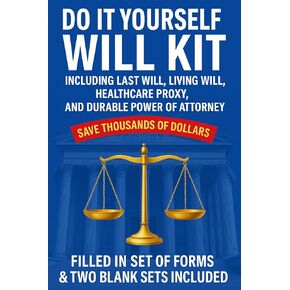 Complete DIY Will Kit with Last Will, Living Will, Healthcare Proxy, Power of Attorney Forms, 2 Blank Sets