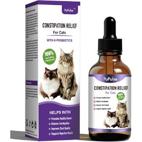 Cat Constipation Relief, Constipation Relief for Cat, Cat Laxative Constipation Relief, 100% Natural Cat Laxative with Probiotics Cat Stool Softener, Promotes Digestive Health - 2 fl oz