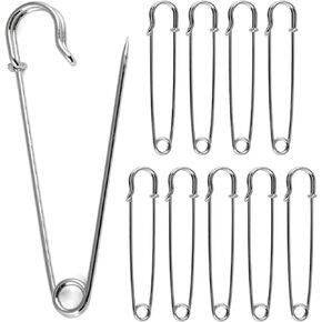Jeffers Horse Blanket Pins – Heavy Duty Nickel Plated Safety Pins, Pack of 10 for Horse Blankets, Turnout Sheets, Stable, Tack, Saddle Pads, Camping, Crafts, DIY, Quilting, Fabric, Outdoor Use