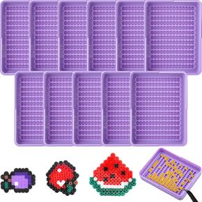 Beeveer 12 Pcs 2.6mm Fuse Beads Picking Trays 2.6 x 2 Inches Bead Sorting Trays Organizer Efficient Sorting Tools for Melty Beads for DIY Arts Crafts