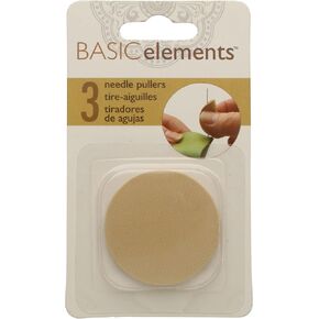 The Beadsmith Needle Puller – Basic Elements – Rubber Disc Grabs Needles to Pull Through Sewing Leather, Heavy Weight Material and Multiple Layers of Fabric – Includes 3 Pieces