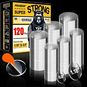 0.8 "&1.18" of Glue Clear Dots Double Sided Removable Multiple Sizes, Mounting Putty for Walls No Damage, Poster Sticky Tack for Hanging Pictures，Dashboard Accessories，Home Crafts, 120 Pcs