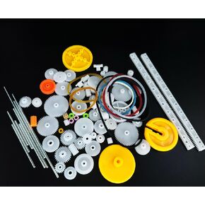82pcs الوحدة النمطية 0.5 مجموعة تروس البلاستيك مجموعة العتاد المغزل التروس التروس لمحرك DC RC Car Robot DIY GEAR البديل