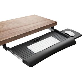 Mount-It! Keyboard Drawer Under Desk with Mouse Platform, Easy-Glide Sliding Under-Counter Computer Keyboard Tray 21 inch Wide