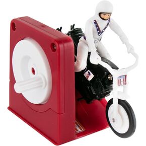 أصغر لعبة Evel Knievel Miniature Classic Wind Up Tuy | ميزات المتسابق ، دورة حيلة ، و engergizer قاذفة | عمل عمل | للأعمار 8 وما فوق