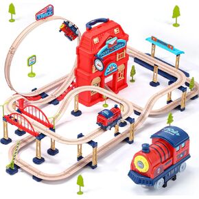 Electric Toddler Train Set, Kids Train Track Toy Set Toys for 3 4 5 Years Old Kids, Boys and Girls