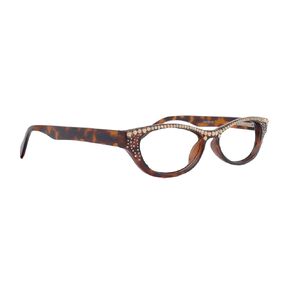 بلينج) نظارات القراءة 4 نساء W (أعلى الكامل) (Ligth Colorado) بلورة أوروبية أصلية ، مكبرة Cat Eye (Brown ، Leopard) NY Fifth Avenue