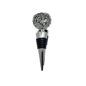 Handmade Oxidized Silver Rooster Wine Bottle Stopper