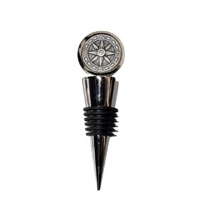 Handmade Silver Compass Wine Bottle Stopper
