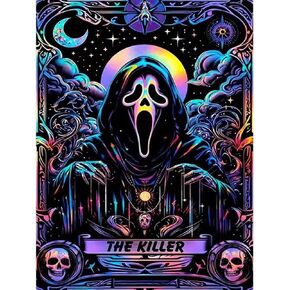 SOTYIOO Halloween Diamond Art Kits for Adults. Halloween Diamond Painting kit for Adults Full Drill Round Gem Art 5D Diamond Dots Suitable Home Wall Decor 12x16inch in Kuwait