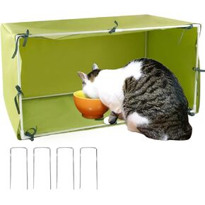 Large Size Outdoor Cat House 30"x16"x16" Houtdoor Cat Feeding Station Cat Outdoor Shelter Cat Houses for Cats