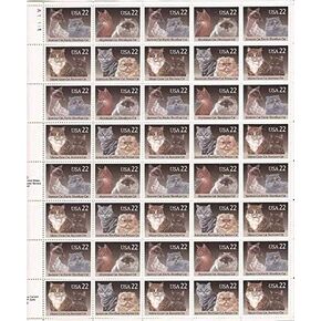 Cats Sheet of 40 x 22 Cent US Postage Stamps Scott 2372-75