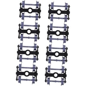 8pcs Scale Model Train Truck with Plastic Wheels Precision Engineered Railway Accessories for DIY Craft Projects and Train Supplies Easy Installation and Maintenance