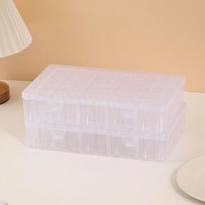 Diamond painting storage container, 2 packs of 60 grid bead decorations and diamond painting labels, grid bead decoration box with partition diamond painting accessory labels.