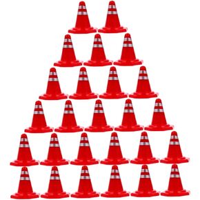 25pcs DIY Roadblock Traffic Signs Simulation Cones for Play and Learning for Sand Table Models Outdoor Fun and Educational Activities