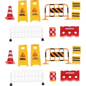 BESPORTBLE 18pcs Traffic Sign Educational Early Learning Barricades Road Signs for Parent Interaction Traffic Safety Awareness Playtime