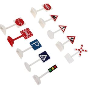 HEMOTON 10pcs Miniature Traffic Signs DIY Traffic Indicator for Education Plaything Realistic Road Sign Ornaments for Sand Table Decor Enhance Cognitive Skills and Safety Awareness