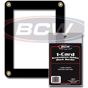BCW Screw Down Card Holder - Black Border | Premium Trading Card Display Case for Sports, Pokémon, & Baseball Cards | Secure Card Protector for Trading Card Case Display | Ideal for Collectors