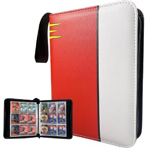 4 Pocket Card Binder with 400 Double Sided Pocket PU Collection Binder - Portable Waterproof Trading Card Storage Bag for Birthday Gifts