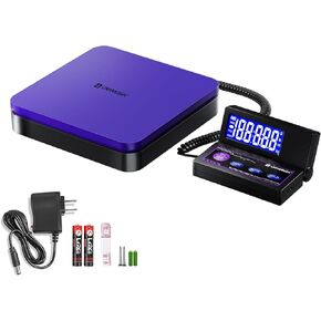 Digital Shipping Scale 110lbs/0.1oz Accurate,Postal Scale with 5 Units/LCD/Tare/Hold Function,Auto-Off,Postage Scale for Packages Small Business/Mail Scale,Includes Battery & AC Adapter