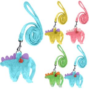 Ferret Harness and Leash Set with Safe Bell, Dinosaur-themed, Green, Small Pet, 2.36-3.54 inches (6-9 cm), 47 inches (120 cm) Lead Rope